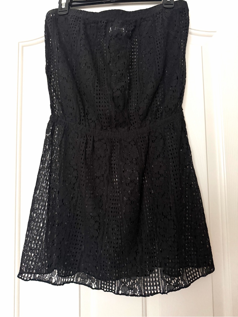 BECCA Black Strapless Lace Swim Coverup